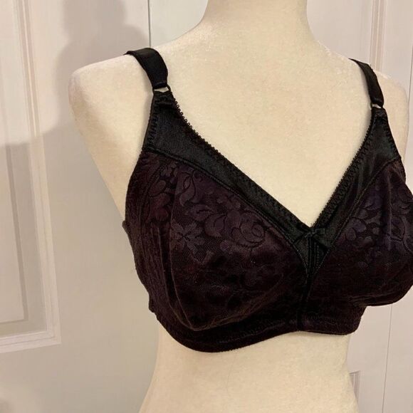 Bali Black Soft Cup Full Coverage Wide Strap Supportive Bra Size 36D - Picture 3 of 8